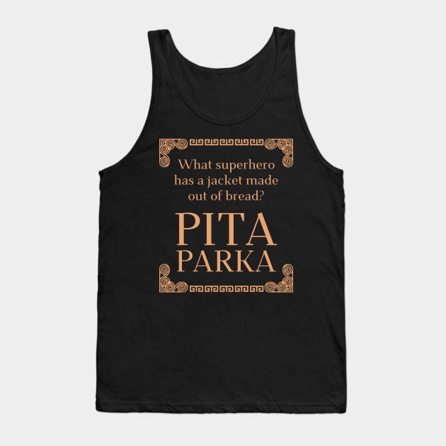 Funny Pita Bread and Ancient Greek Mythology History Nerd Tank Top by Riffize